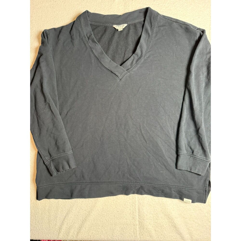 Men’s Orvis Pullover V-neck Soft Sweater Size XL Blue Color Casual Long Sleeve